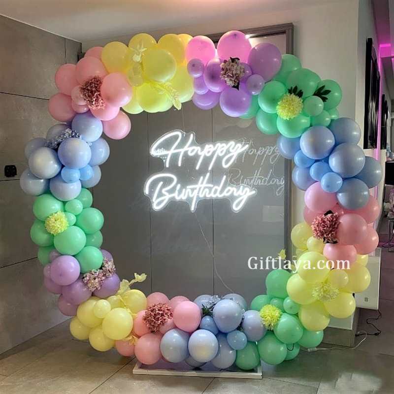 Pastel Balloon Birthday Ring Decoration