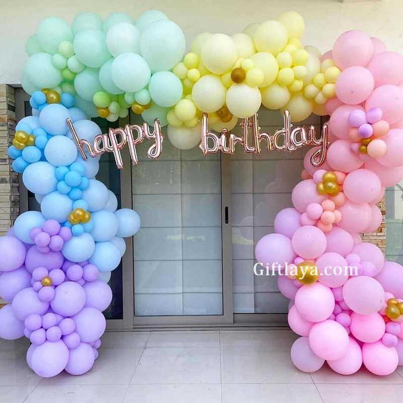 Pastel Balloon Birthday Decoration