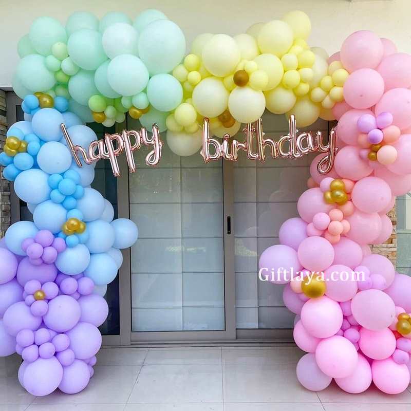 Pastel Balloon Birthday Decoration