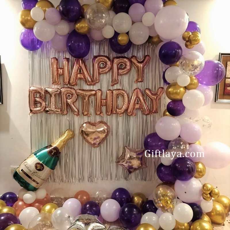Simple Purple Birthday Decoration