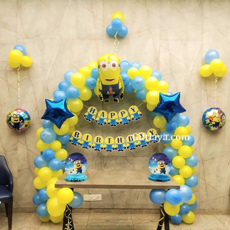 Minion Theme Balloon Decorations for Kids
