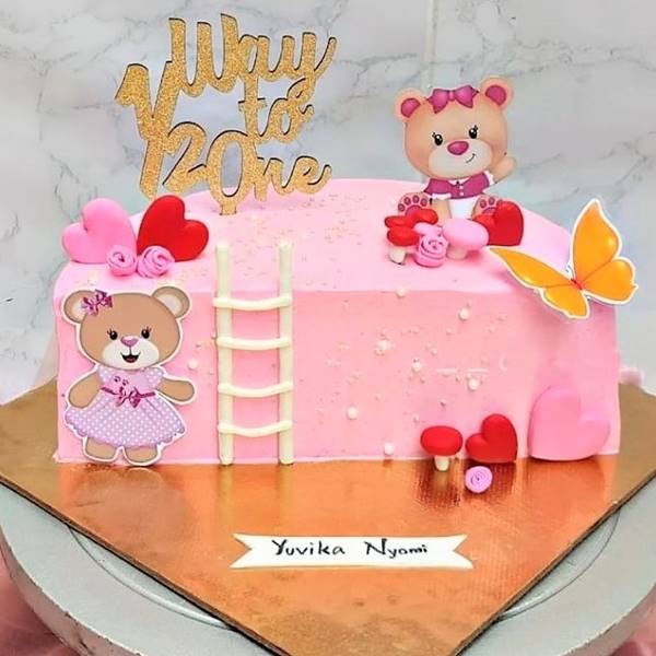 Half Birthday Theme Cake for Girls