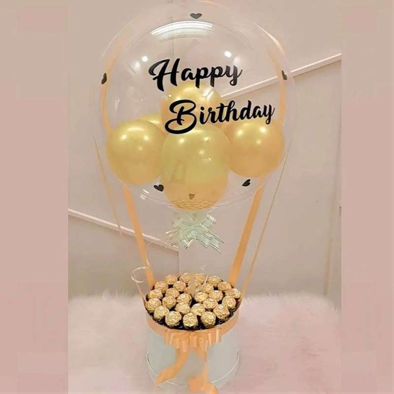 Golden Toned Customized Balloon Bouquet