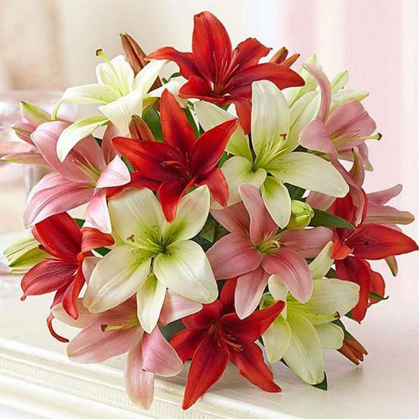 Vibrant Romance in Lily Bouquet