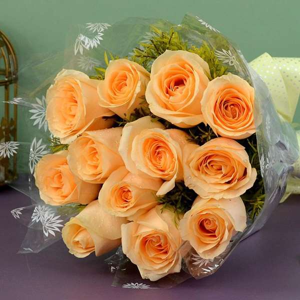 Peach Roses Bouquet
