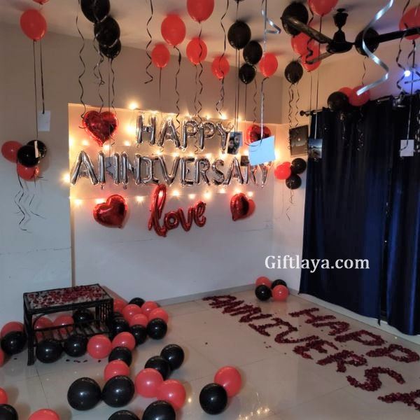 Red and White Theme Anniversary Decoration