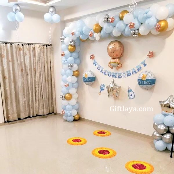 Welcome Balloon Decoration for Baby Boy
