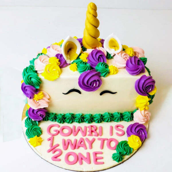 Half Birthday Unicorn Cake
