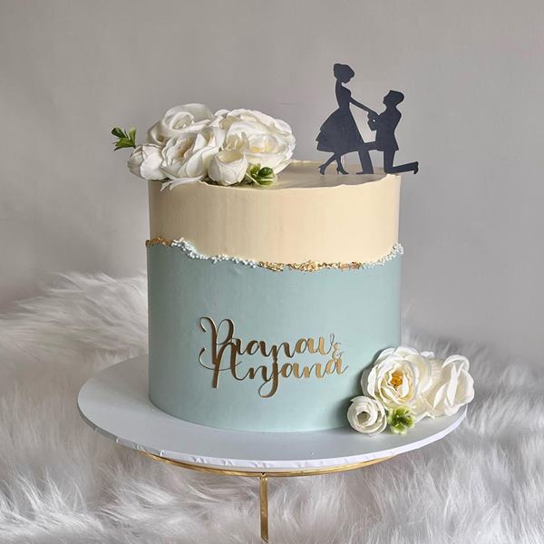 Cutout Engagement Cake