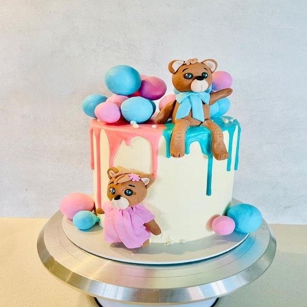 Teddy Theme Cake for Twins