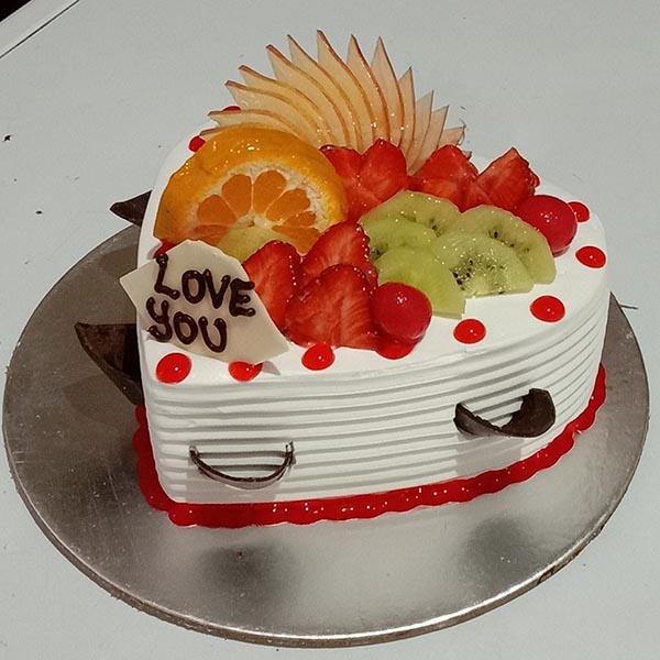 Fruit Cake in Heart Shape