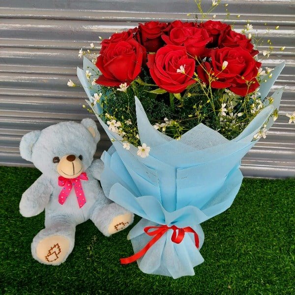 Roses and Teddy Combo