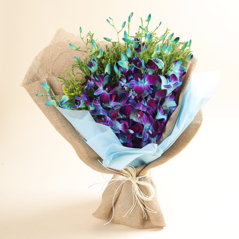 Gorgeous Blue Orchid Bouquet