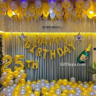 Gold Birthday Balloon Decoration