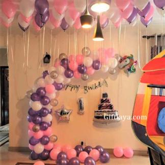 Balloon Birthday Decoration for Girls