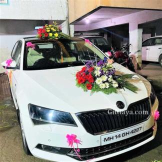 Indian Wedding Car Flower Decoration