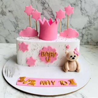 Half Birthday Baby Girl Cake