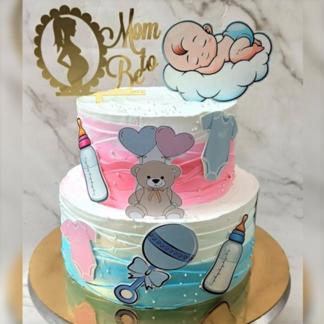 2-Tier Mom-To-Be Baby Shower Cake