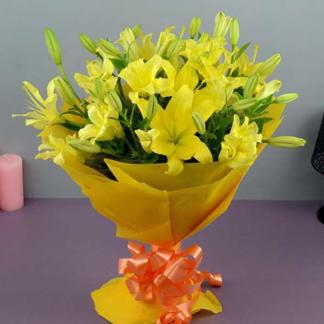Yellow Lilies Flower Bunches
