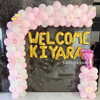 Baby Girl welcome Balloon Decoration