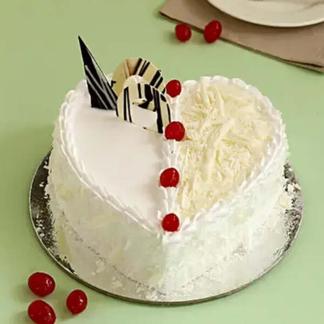 Heart-Shaped White Forest Cake