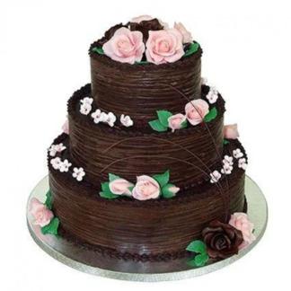 3 Tier Chocolate Anniversary Cake