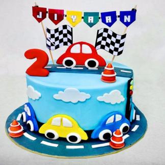 Road Racing Car Theme Cake