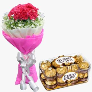 Carnations with Chocolates