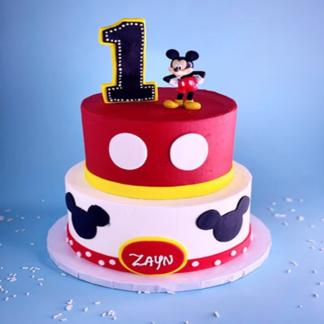 1st Birthday Mickey Theme Cake