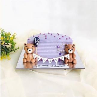 Purple Half Birthday Cake