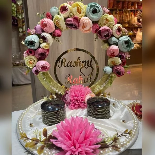 Floral Platter with Customized Names 