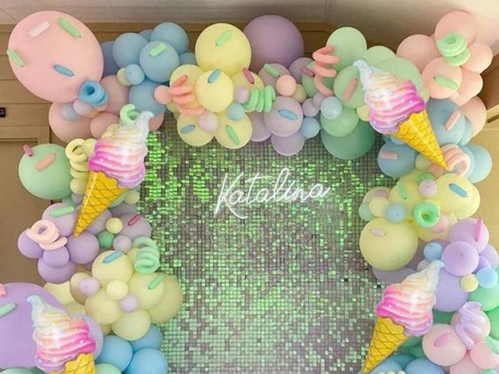 Ice-cream Balloon Decoration for Kid's Birthday
