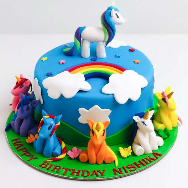 Unicorn Theme Cake: 1st Birthday Cake