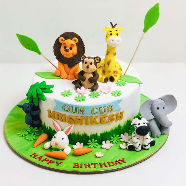 Jungle Theme Cake - Birthday Cake Ideas 